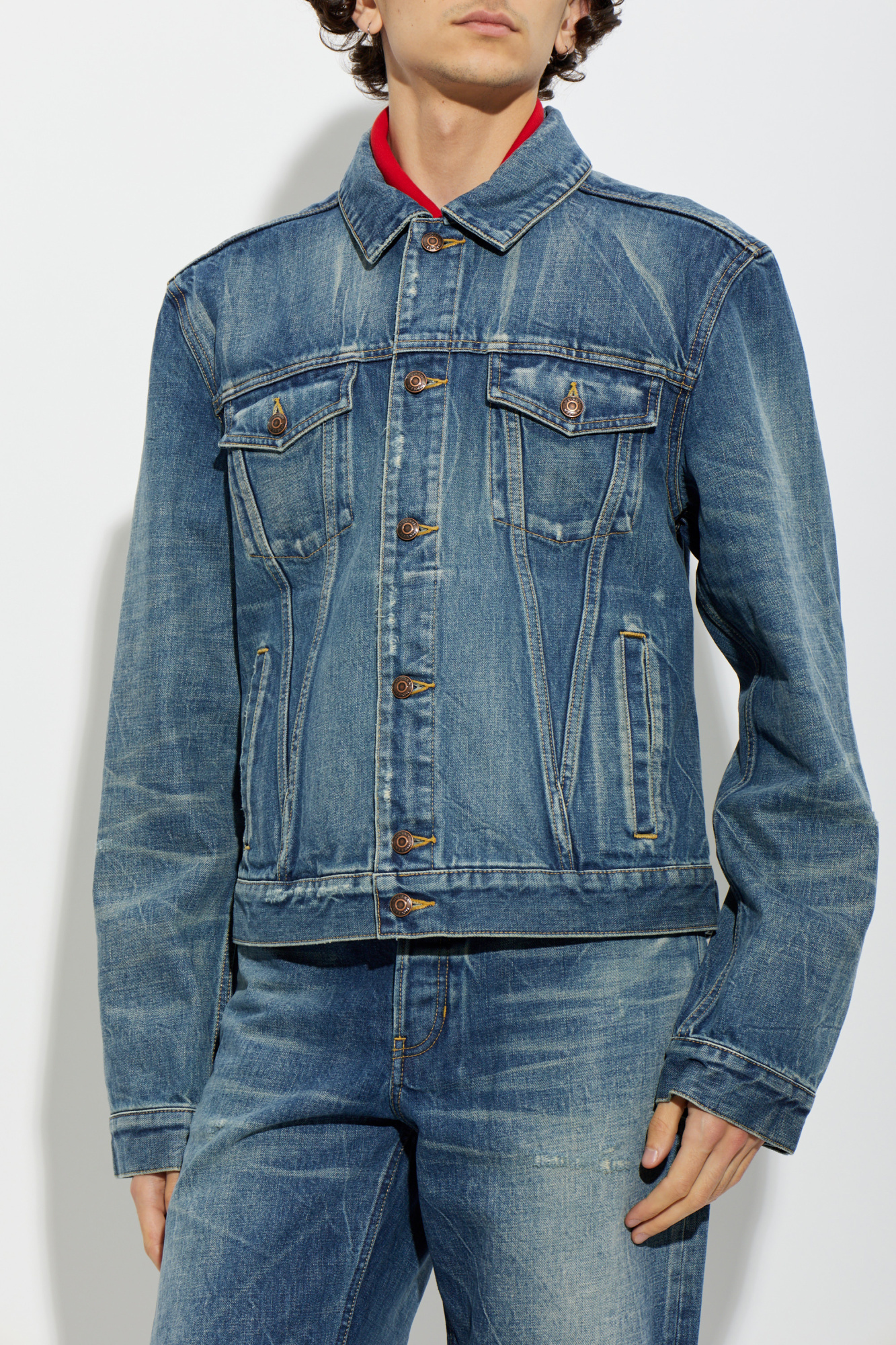 Alexander McQueen Denim jacket with a 'vintage' effect | Men's